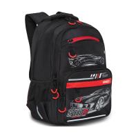 Школьный рюкзак GRIZZLY RB-254-1 черный-красный, 28х39х19