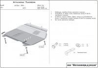 Защита картера и КПП Sheriff на Хендай Туссан 2006-2010, модель №4, сталь 2,5мм, арт:10.0935 Защита картера и КПП Sheriff на Хендай Туссан 2006-2010, модель №4, сталь 2,5мм, арт:10.0935