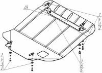 Защита картера и КПП Motodor для Лексус GS 300 1997-2005, сталь 2мм, арт:MO.05004