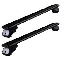 Багажник на крышу ED Арго черные крыловидные дуги 1,25м на Ауди А6 Авант С7 универсал 2011-2018 с интегрированными рейлингами, арт:ED-4882