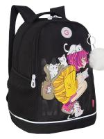 Школьный рюкзак GRIZZLY RG-563-3, чёрный, 28х38х18