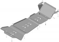 Комплект защит Motodor для Кадиллак Эскалейд 2015-2020, сталь 3мм, арт:MO.13506