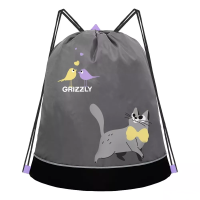 Мешок для обуви GRIZZLY OM-30-4 серый, 38х50х11