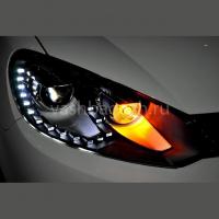 Передние фары Фольксваген Гольф 6 2008-2012 модель №-2, комплект:Л+П, бифокальная линза, ДХО, арт:MF-HL-000248