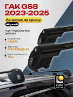 Багажник на крышу ЕвроДеталь Smart I, черные крыловидные дуги на ГАК GS8 2023-2025, арт:ET.0849