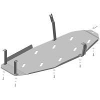 Защита топливного бака Motodor для Мицубиси Паджеро IV 2006-2020, сталь 3мм, арт:MO.11337