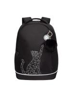 Школьный рюкзак GRIZZLY RG-563-2, чёрный - серебро, 28х38х18 Школьный рюкзак GRIZZLY RG-563-2, чёрный - серебро, 28х38х18