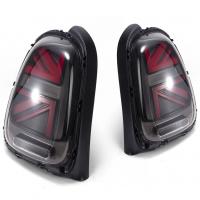 Задние фонари Мини Купер F55, F56 2013-2018 модель №2, комплект:Л+П, темно-красные, светодиодные, динамичный поворотник, Union Jack, арт:MF-TL-000508