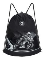 Мешок для обуви GRIZZLY OM-51-115, черный - белый, 38х50х11