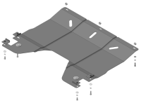Защита картера и КПП Motodor для Чери Арризо 7 2014-2016, сталь 2мм, арт:MO.69005