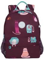 Детский рюкзак GRIZZLY RK-478-8, котики фиолетовые, 21х29х8