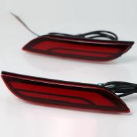 Светодиодные вставки в задний бампер Тойота Камри 70 2018-2020 модель №1, комплект: Л+П, красные, арт:MF-TL-000480