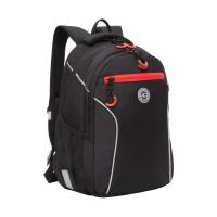 Школьный рюкзак GRIZZLY RB-259-3 черный-красный, 27х40х16