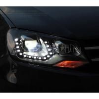 Передние фары Фольксваген Туарег 2010-2014 модель №1, комплект:Л+П, бифокальная линза, ДХО, арт:MF-HL-000243