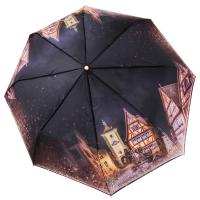 Зонт женский автоматический Три Слона, города, черный, арт:L3845-T-2