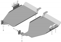 Защита топливного бака Motodor для Фольксваген Тигуан 2007-2016, сталь 3мм, арт:MO.12721