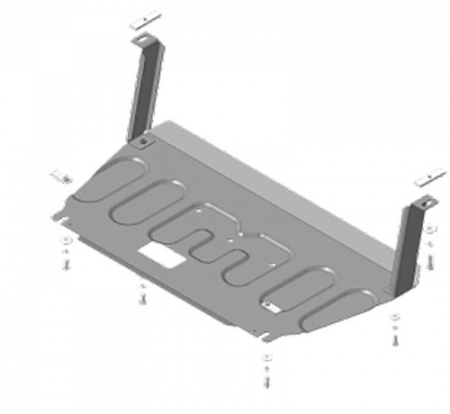 Защита картера и КПП Motodor для Киа Пиканто 2017-2024, сталь 2мм, арт:MO.71012