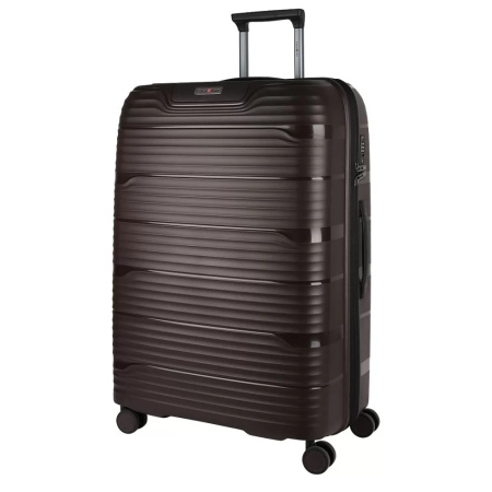 Чемодан большой Eberhart Wave (L) коричневый, 77х52,5х30, арт:46W-018-428